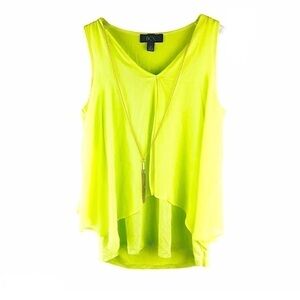 Women’s BCX Neon Green Sleeveless Spring Summer Top Small!